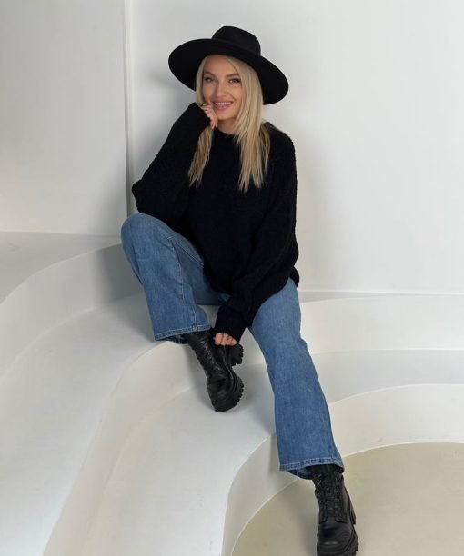 Megztinis "Debesėlis" , ilgos rankovės, juoda spalva