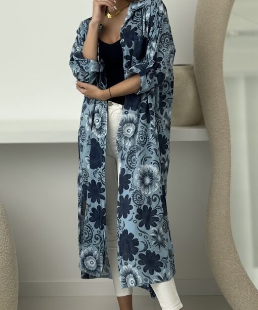 Mėlynos spalvos marškiniai „ Ramunės ”