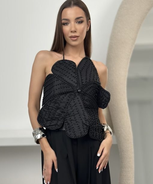 Juoda palaidinė „ Gėlė ”