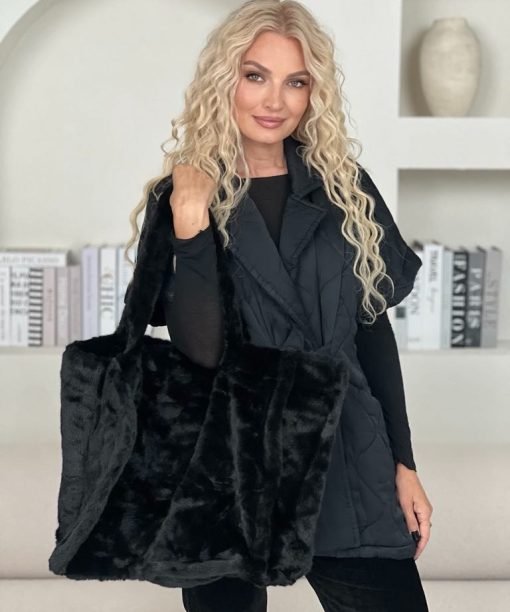 Dirbtino kailio rankinė, juoda