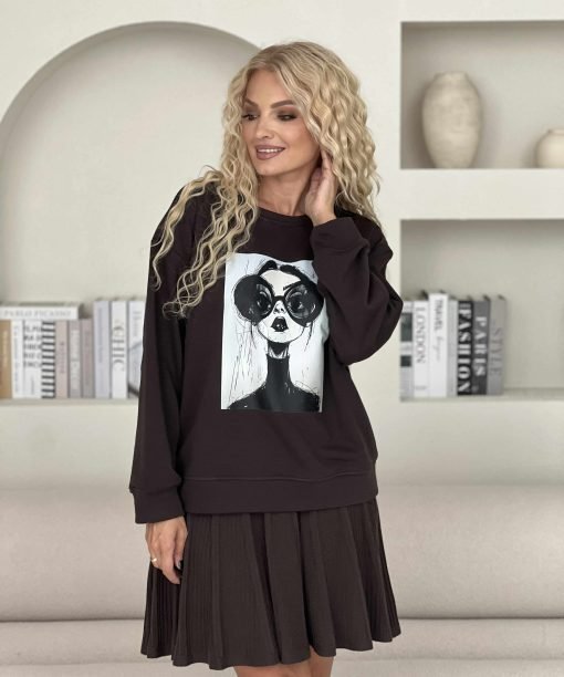 Džemperis „Fashionista”, tamsus šokoladas