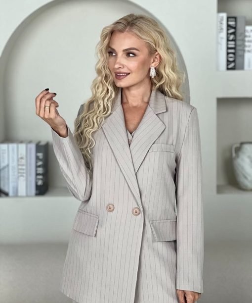 Alternative view of Švarkas, dryžuotas, latte