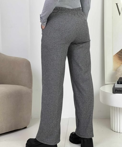 Alternative view of Klasikinės kelnės su gumele, pilka spalva