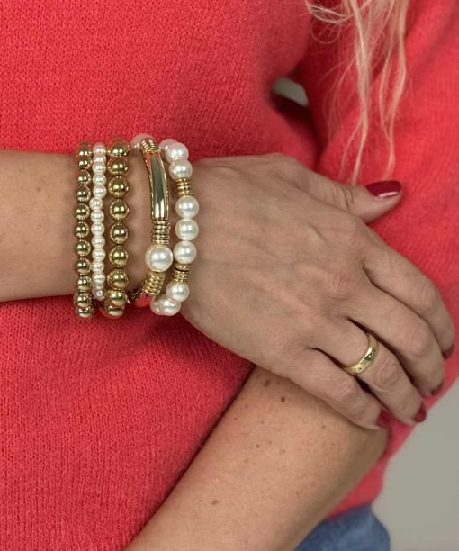 Apyrankių rinkinys, perlo/aukso spalva