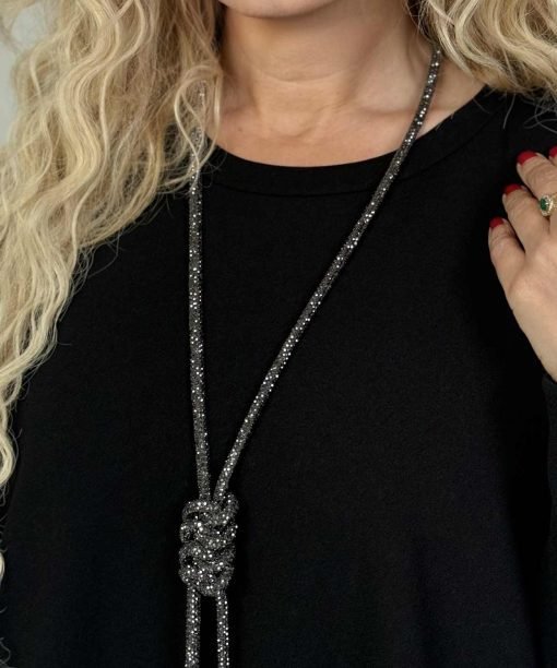 Kaklo papuošalas "Mazgas", grafito spalva