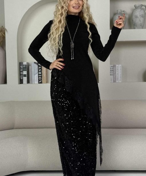 Golfas "Asimetrija" su liureksu, juoda spalva