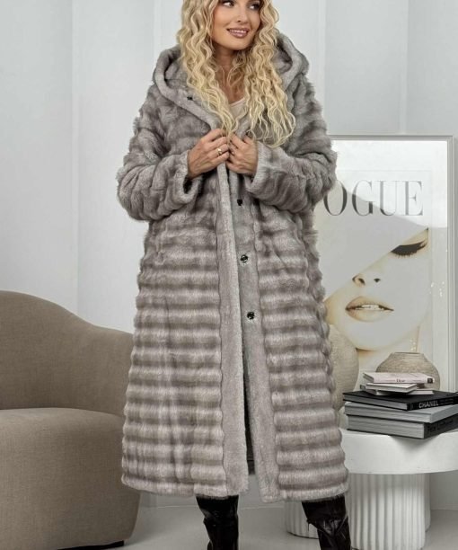 Alternative view of Kailiniai "Šinšila" su gaubtu, pilka spalva