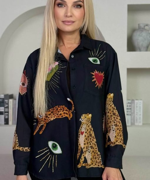 Marškiniai "Leopardai, akys ir širdis"