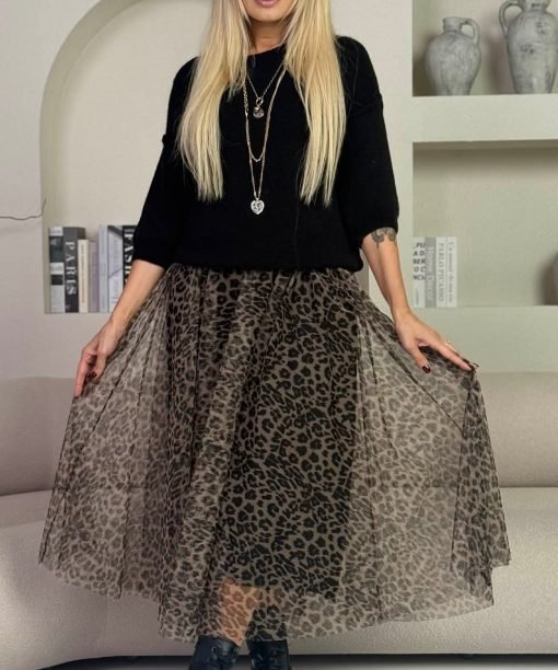 Alternative view of Tiulinis sijonas "Smulkus leopardas"