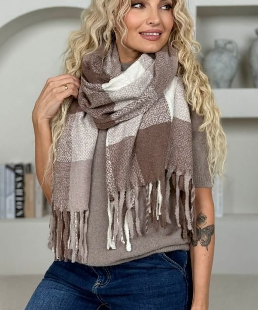 Alternative view of Šalikas "Zebra-Leo", kapučino atspalvis