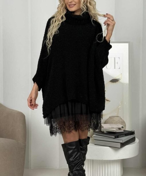 Megztinis "Skraiduolė", juoda spalva