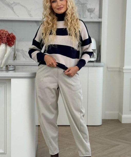 Kelnės "Baggy", latte spalva