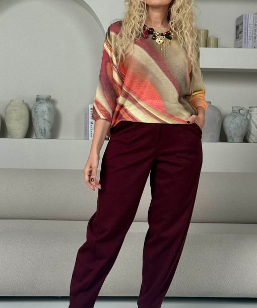 Alternative view of Kelnės "Baggy", vyno spalva