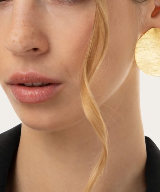 Auskarai “Didelė moneta”, aukso spalva