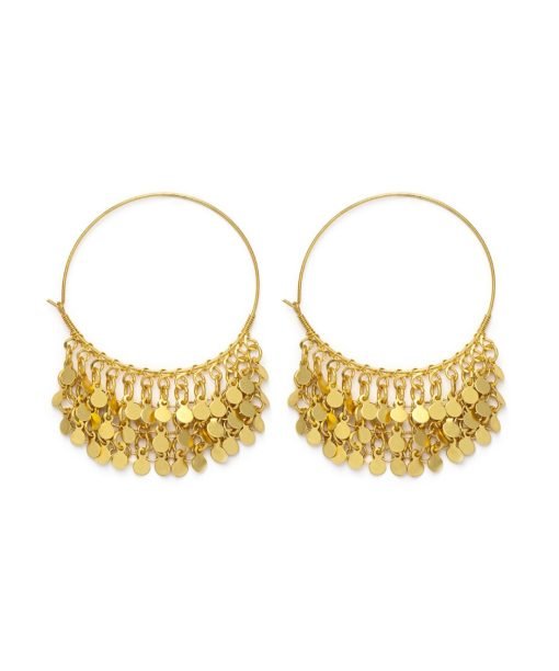 Alternative view of Auskarai “Mažos monetos ant žiedo”, aukso spalva